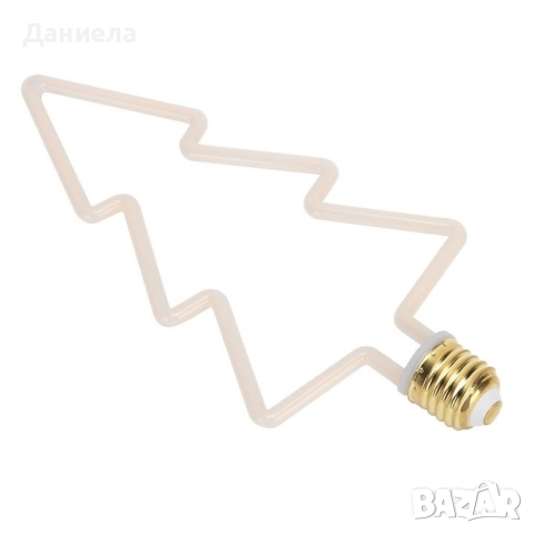 Коледна декоративна LED крушка – топла светлина, две форми: Звезда или Елха, снимка 5 - Декорация за дома - 52628321