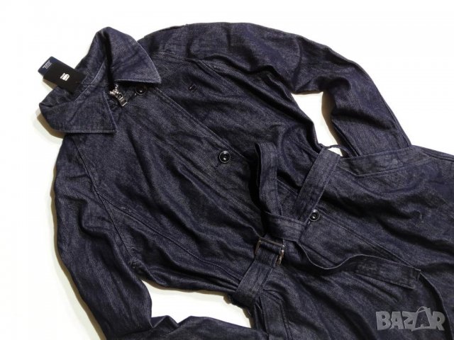 НОВИ и Намалено G-star Minor Denim Classic Trench Дамско Дънково Дълго Яке Дънков Тренч Размер S и M, снимка 3 - Якета - 37622196