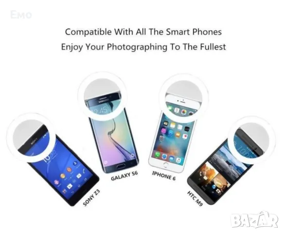 Кръгла селфи светкавица с LED светлина, снимка 2 - Селфи стикове, аксесоари - 48737032