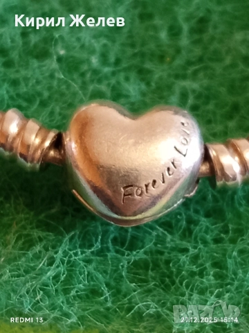 Сребърна гривна от колекция Pandora Moments Forever love елегантна 49718, снимка 2 - Гривни - 52912774