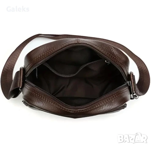 Ежедневно/Елегантна, Стилна и удобна мъжка чанта • Черна естествена кожа!, снимка 7 - Чанти - 50820029