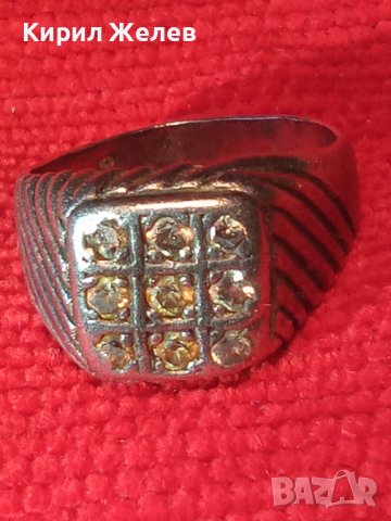 Старинен СКЪПОЦЕНЕН СРЕБЪРЕН ПРЪСТЕН ВИСОКА ПРОБА ОКСИДИРАНО СРЕБРО с ФАСЕТИРАНИ КАМЪНИ ЦИТРИН 40631, снимка 4 - Антикварни и старинни предмети - 42657094