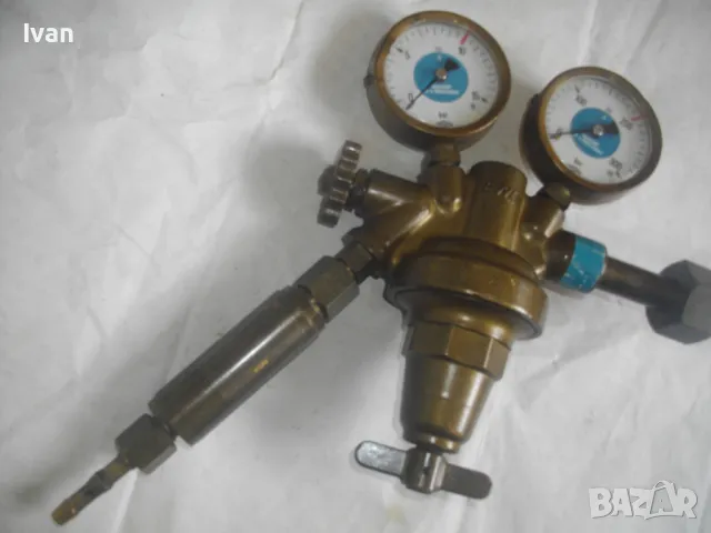 EWO Немски РЕДУЦИР ВЕНТИЛ ЗА КИСЛОРОД ЗА ОКСИЖЕН Старо качество Масивен с 2 манометъра 0-315 бара, снимка 6 - Други инструменти - 47545834