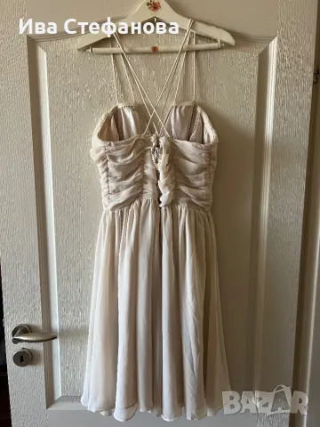 Wow разкошна  ефирна елегантна парти коктейлна официална кукленска рокля цвят пудра, снимка 4 - Рокли - 47499737