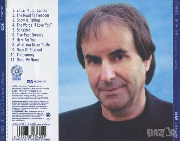 Компакт дискове CD Chris De Burgh – The Road To Freedom, снимка 2 - CD дискове - 38634368