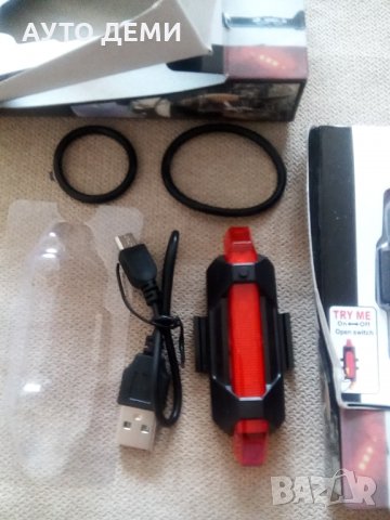 Мощна иновативна водоустойчива ЛЕД LED лампа стоп с 5 светещи ЛЕД диода за колело велосипед, снимка 5 - Лед осветление - 26774220