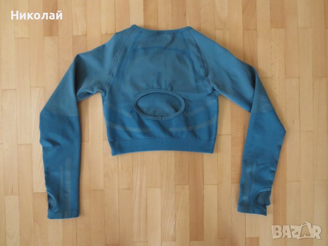 gymshark geo seamless long sleeve crop top, снимка 6 - Спортни екипи - 37042234