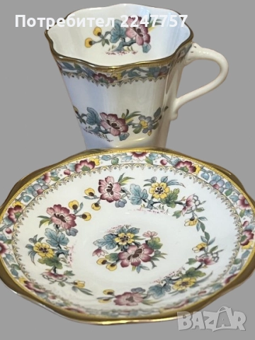 Винтидж двоен сет за кафе порцелан Coalport England, снимка 6 - Антикварни и старинни предмети - 51590802