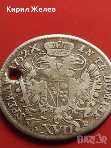 Сребърна монета 17 кройцера 1752г. Франц първи Кремниц Австрия 26215, снимка 7 - Нумизматика и бонистика - 42984726