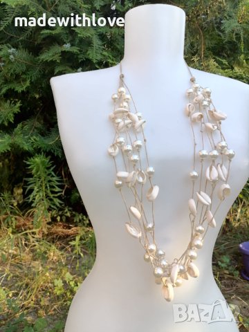 Ръчно изработено колие от седеф и морски раковини, снимка 2 - Колиета, медальони, синджири - 43251870