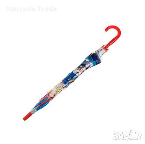 Чадър Mercado Trade, За момче, Соник, Син, снимка 3 - Чадъри - 42627483