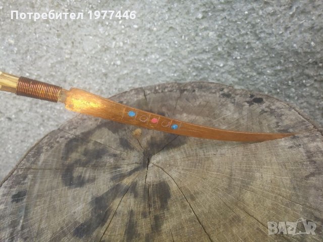 Антикварен нож мед месинг , снимка 2 - Колекции - 32898694