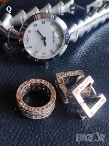 комплект часовник, пръстен и обеци BVLGARI, снимка 6 - Бижутерийни комплекти - 50417922