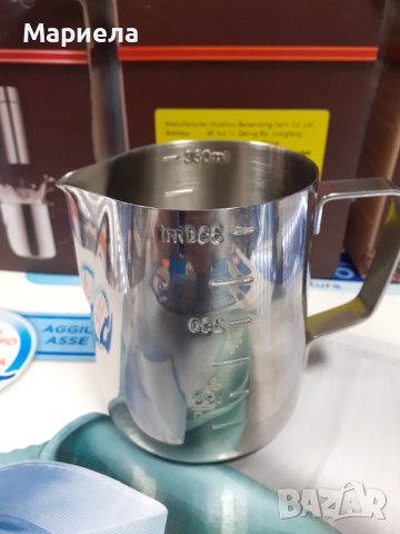 Професионална метална каничка за разпенване на мляко + Миксер за фрапе, снимка 14 - Други - 43986873