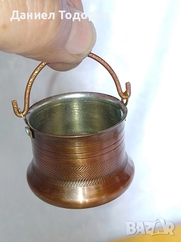 Старо Медно Котле ,Джезве и Свещник, снимка 6 - Декорация за дома - 35825165