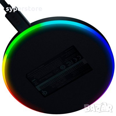 Зарядно Безжично Универсално 10W Razer RC21-01600100-R371 С RGB подсветка и фунция бързо зареждане 1, снимка 2 - Друга електроника - 32673946