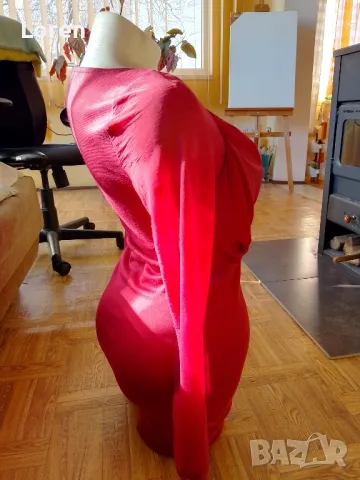 Рокля в червено светло бордо, снимка 6 - Рокли - 49084166