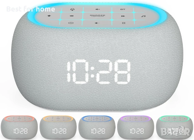 ANJANK часовник с бял шум, будилник с Bluetooth високоговорител