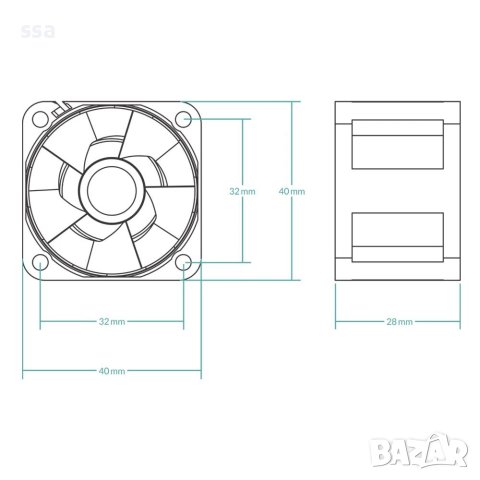  Arctic сървърен вентилатор Server Fan 40x40x28 Dual Ball - S4028-15K - ACFAN00264A, снимка 7 - Други - 44087108