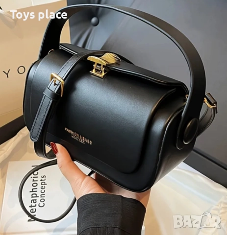 Нова страхотна малка черна чанта от висококачествена твърда еко кожа Намаление, снимка 2 - Чанти - 52812220