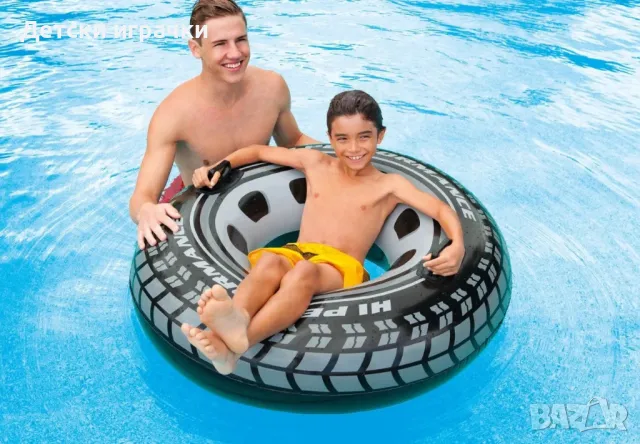 Надуваем пояс Monster Truck Intex, диаметър 114 см, PVC, с дръжки, черен