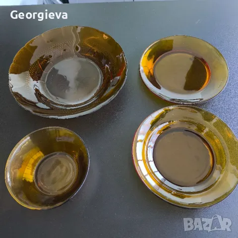 Сервиз чинии- основни,десертни, купичка, стъклени дуралекс., снимка 1