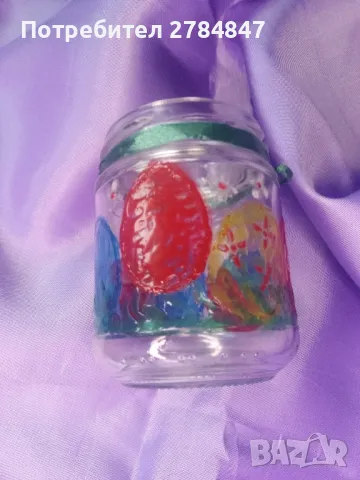 Ръчно рисуван буркан Великден , снимка 3 - Декорация за дома - 49909877