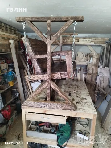 градинска люлка от чам , снимка 3 - Градински мебели, декорация  - 48302876