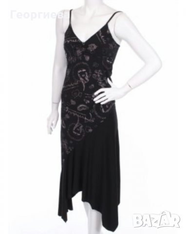 Черна дълга рокля със сребриста украса💎👗XS, S, M👗💎 арт.031, снимка 2 - Рокли - 26669880