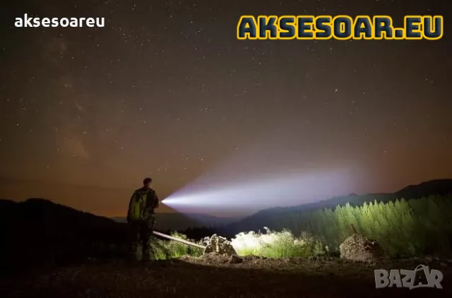 Висококачествен Супер Мощен P90 лек преносим LED прожектор акумулаторен дълготраен регулируем фенер, снимка 4 - Лед осветление - 48799692