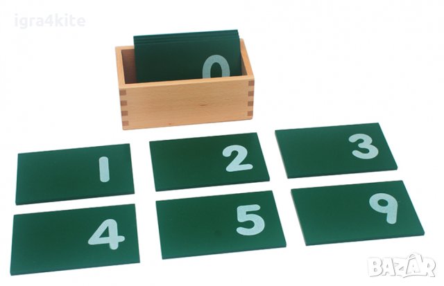 Дървени пясъчни числа Монтесори в кутия, снимка 3 - Образователни игри - 28337977
