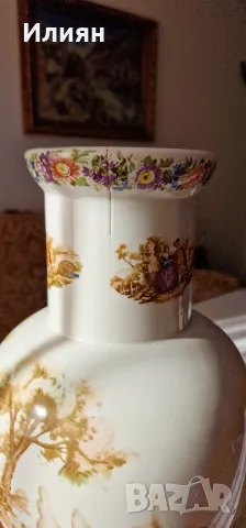 🌹 Прекрасна  голяма ваза с романтична сцена, снимка 6 - Вази - 47949136