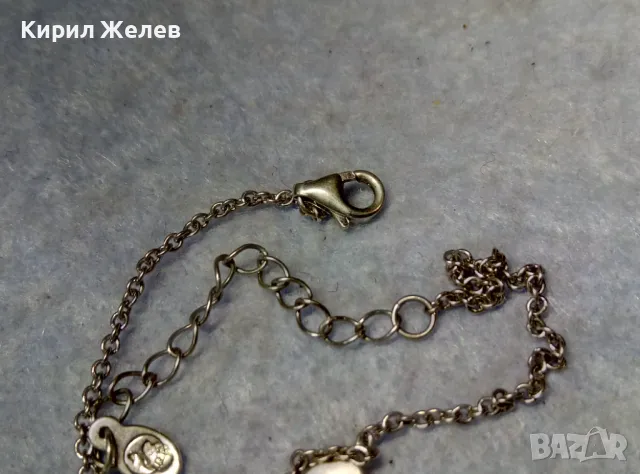 ФИНА СРЕБЪРНА ГРИВНА с ЧЕТИРИЛИСТНА ДЕТЕЛИНА СРЕБРО 925 с БЯЛА ПОЗЛАТА и МАРКИРОВКА ЛЕБЕД 49780, снимка 8 - Гривни - 49757279