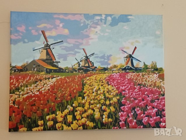 Картина Амстердамски мелници. , снимка 3 - Картини - 43437347