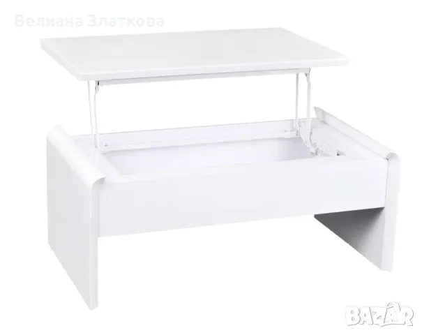 БЯЛА ХОЛНА МАСА С ПОВДИГАЩ СЕ ПЛОТ 110/60/45 СМ, снимка 3 - Маси - 48082551