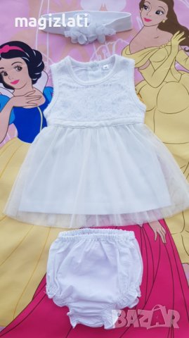 Бебешка рокля 0-3 месеца за изписване или погача, снимка 12 - Бебешки рокли - 37793644