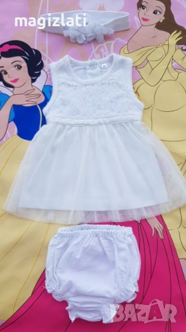 Бебешка рокля 0-3 месеца за изписване или погача, снимка 12 - Бебешки рокли - 37793644