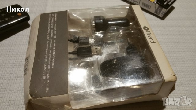 НОВО Комплект эарядни на 2,1A на 220V и эа кола с кабел микро USB, снимка 2 - Оригинални зарядни - 34765985