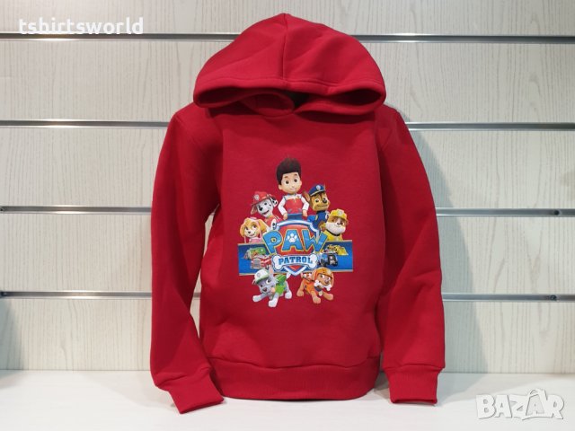 Нов детски суичър с дигитален печат на Paw Patrol (Пес патрул) в червен цвят, снимка 6 - Детски анцузи и суичери - 39173513