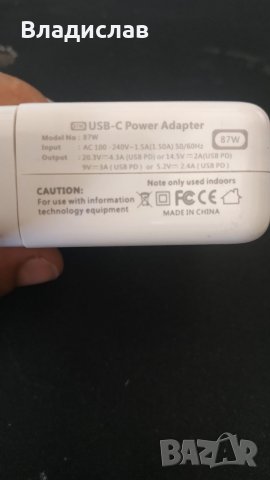 Apple USB-C Power Adapter - 87W, снимка 1 - Други - 33528660