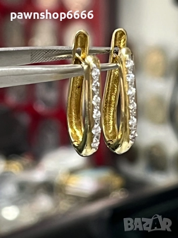 Златни обеци 14К, снимка 2 - Обеци - 52825217