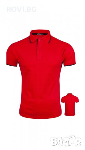 Мъжка тениска с яка 2100 черна, бяла и червена, снимка 1 - Тениски - 36960069