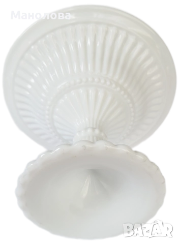 Фруктиера от млечно бяло стъкло., снимка 5 - Други ценни предмети - 52150178