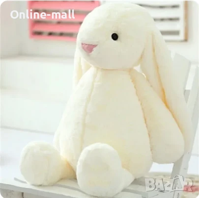 Плюшено зайче 30см – мека играчка с дълги уши, различни цветове, подарък за деца, снимка 2 - Плюшени играчки - 50492265