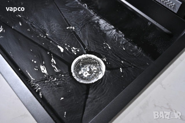 Черна мултифункционална кухненска мивка с двоен водопад , снимка 10 - Мивки - 52127972