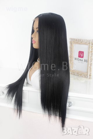 Дълга права черна перука Сидни, снимка 3 - Аксесоари за коса - 38021179