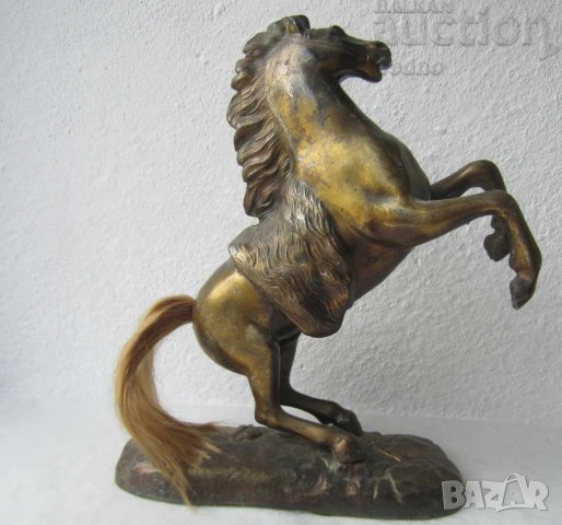  Голям кон пластика метал фигура статуетка, стара, метал, дърво