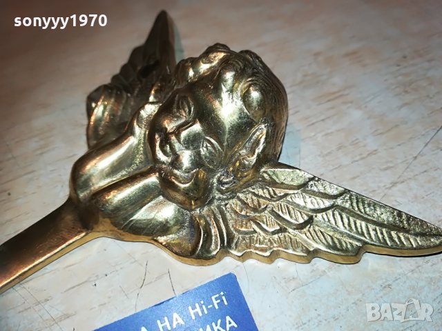 златен ангел-внос швеция-мед/месинг 0606211720, снимка 2 - Антикварни и старинни предмети - 33123426
