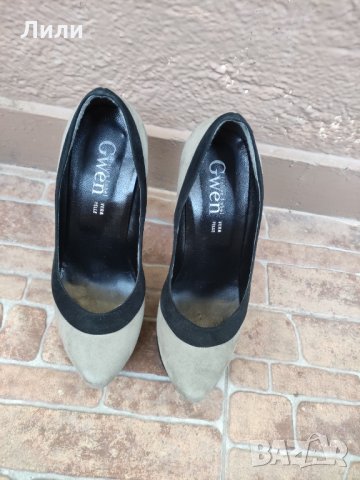 Стилни дамски велурени обувки с токчета