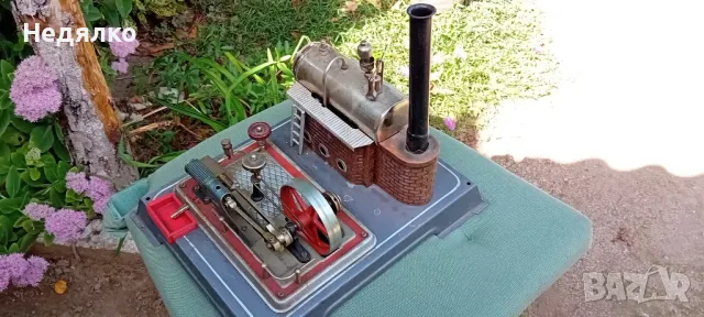 Стара немска метална играчка,парен котел,двигател, снимка 6 - Антикварни и старинни предмети - 47342574